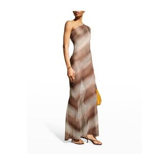 Bronx & Banco Electra One-Shoulder Sheer Maxi Dress
